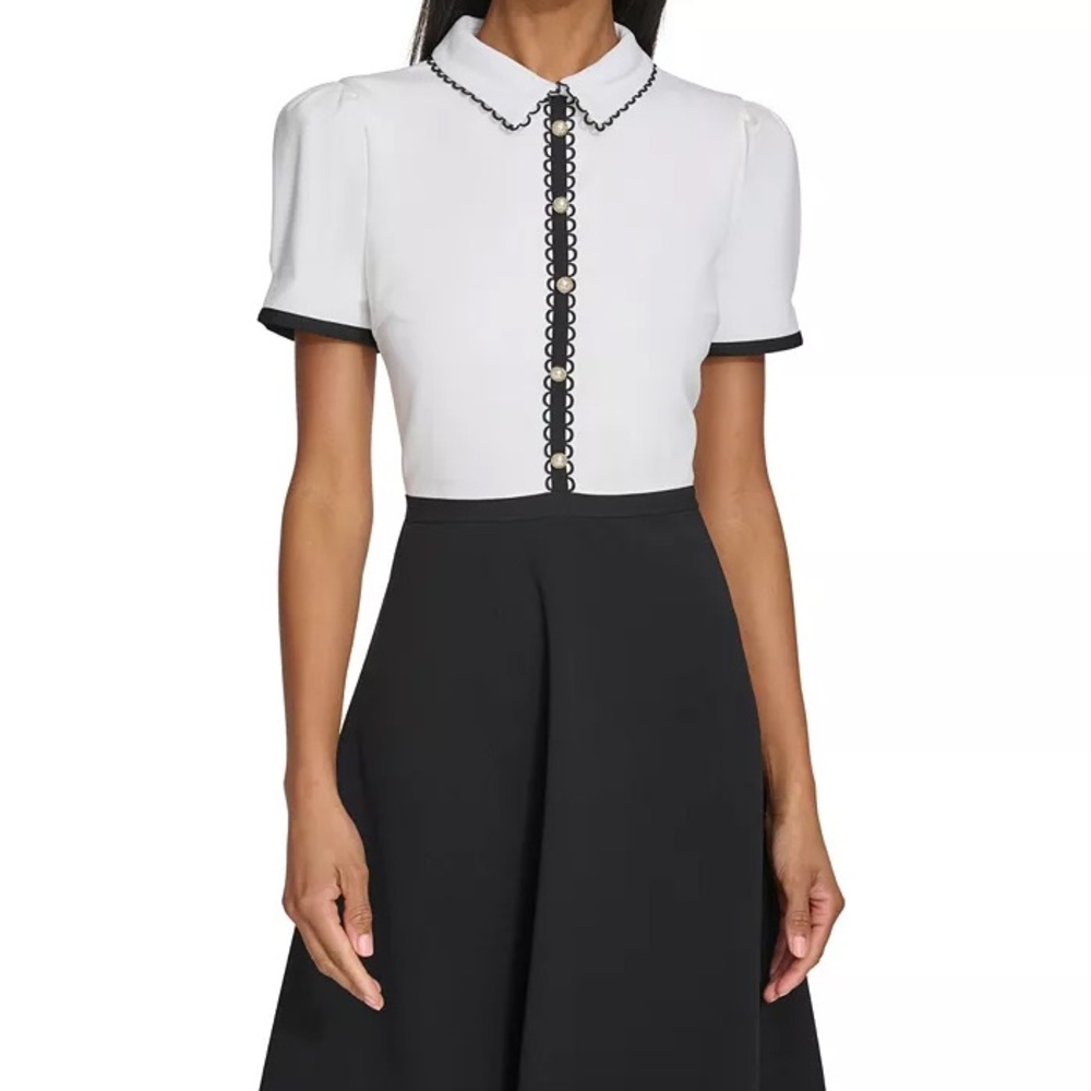 Karl Lagerfeld colorblocked A-line dress